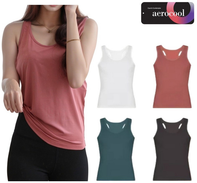 1+1 땀흡수 빠른 에어로쿨 여성 민소매 스포츠 나시 스포츠 런닝 X자 헬스 운동 런닝 필라테스