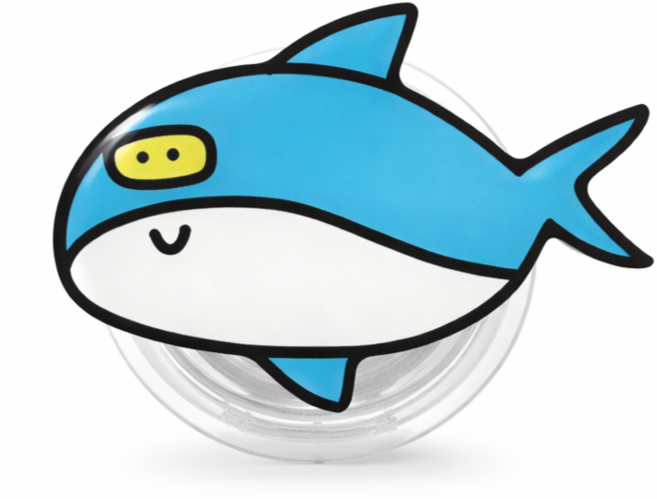 키치베베 귀여운 감성 그립 스마트 톡 캐릭터 거치대, 1개, 파란돌고래