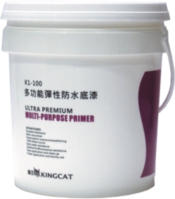 KINGCAT K1-100 多功能彈性防水底漆, 白色, 1個, 3.785L