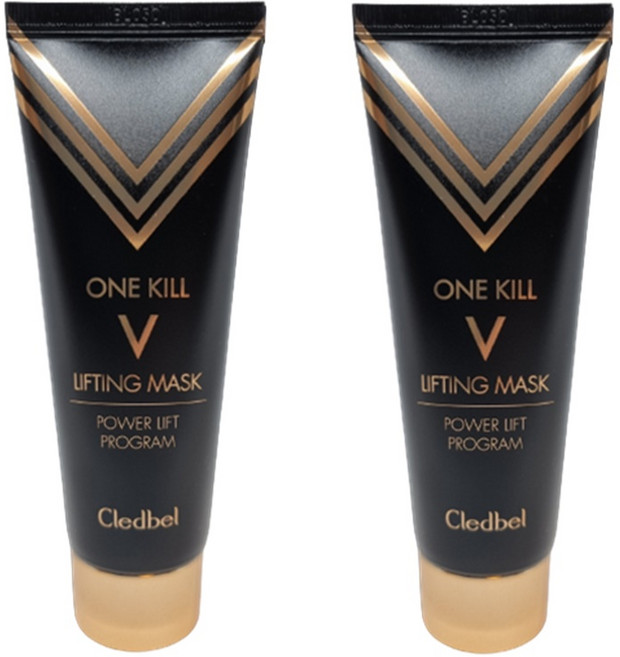 끌레드벨 파워 리프트 프로그램 원킬 브이 마스크(블랙에디션)+팩 브러쉬 70ml, 1개입, 2개