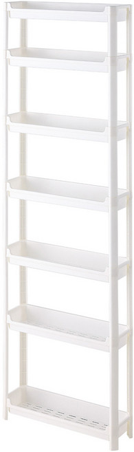 Rmeet 고정가능한 문 뒤 수납 선반 문뒤 틈새 선반 문뒤수납 틈새문뒤수납장, 7단, 화이트