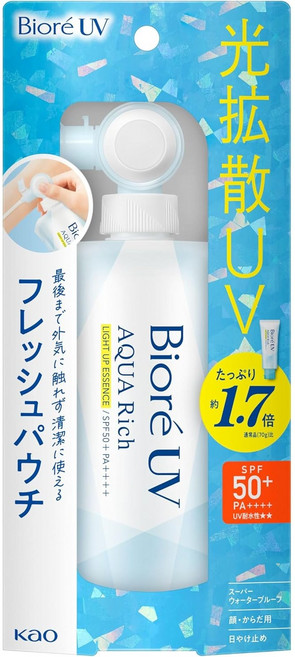 [일본정품]비오레 UV 아쿠아 리치 라이트업 에센스 프레시 120g 4901301449474, 2개