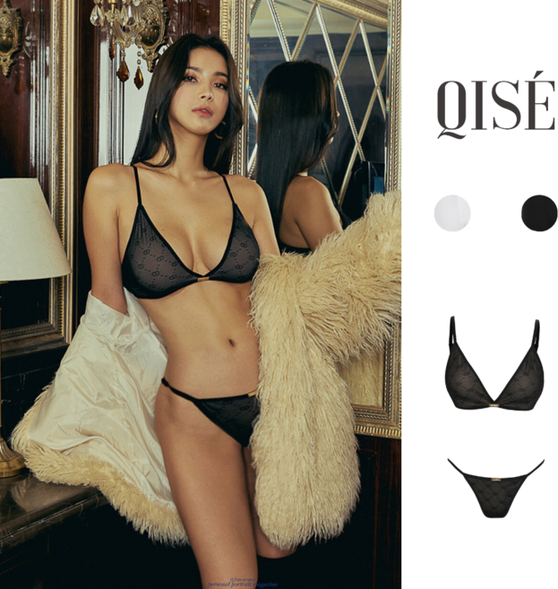 키세 여성 바디프로필 바프의상 센슈얼 자가드 골드 노와이어 홑곁 브라팬티 세트