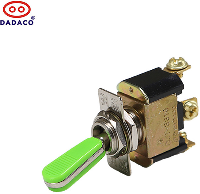 매입형 토글스위치 3단 ON-OFF-ON 녹색 DJT 3310CF 볼트식 125V 10A 250V 5A, 1개