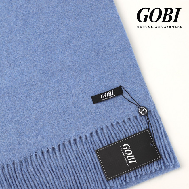 GOBI 고비 캐시미어머플러 / 몽골캐시미어 100% 인디블루 170x30 / 커플 선물 기념