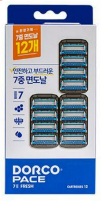 도루코 PACE7II FRESH 면도날 12입