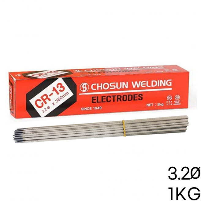 조선선재 CR-13 전기 아크 용접봉 연강봉 3.2 파이 1KG, 1개