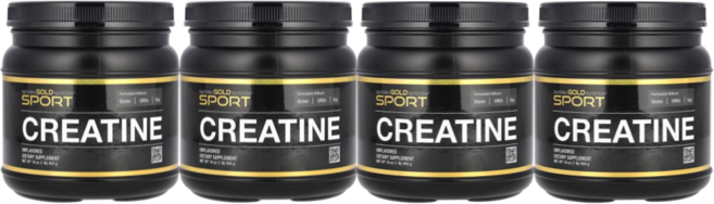 California Gold Nutrition 크레아틴 모노하이드레이트 분말 무맛 파우더, 454g, 4개