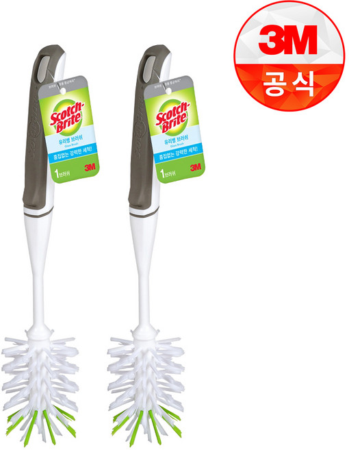 3M 유리병브러쉬 W12xL42xT5.5cm, 본품, 2개