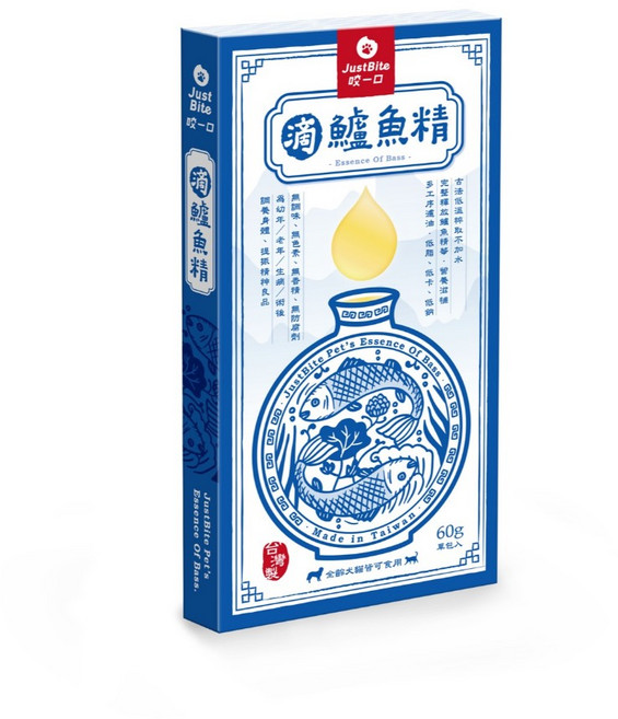 JustBite 寵物養生滴雞精 御膳系列 50g 犬貓適用, 1個, 滴鱸魚精