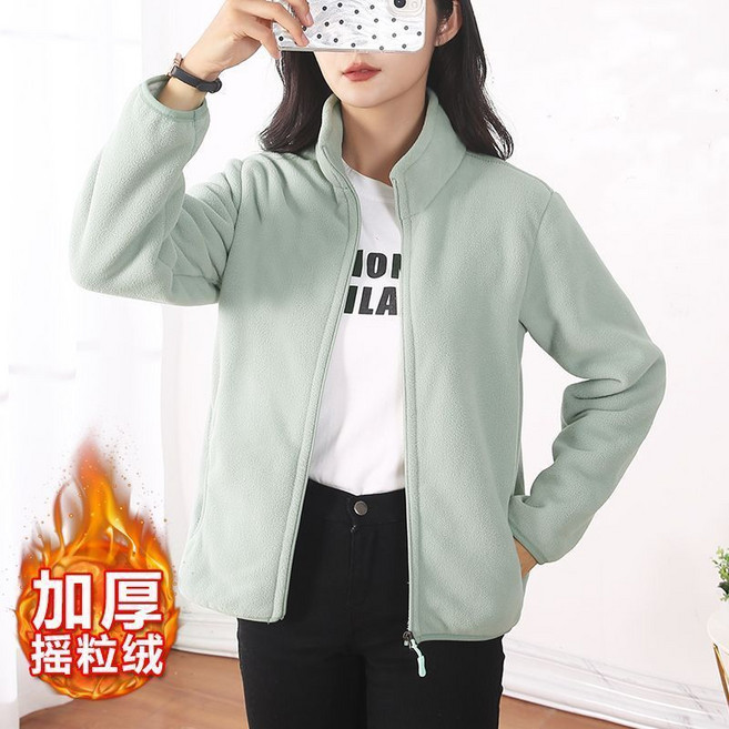 搖粒絨外套女抓絨衣秋冬季加絨加厚保暖雙面絨高檔搖粒絨外套上衣