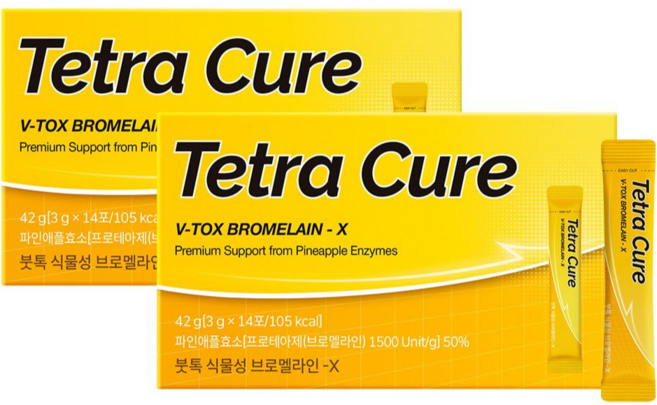 테트라큐어 붓톡 식물성 브로멜라인-X, 2박스, 42g
