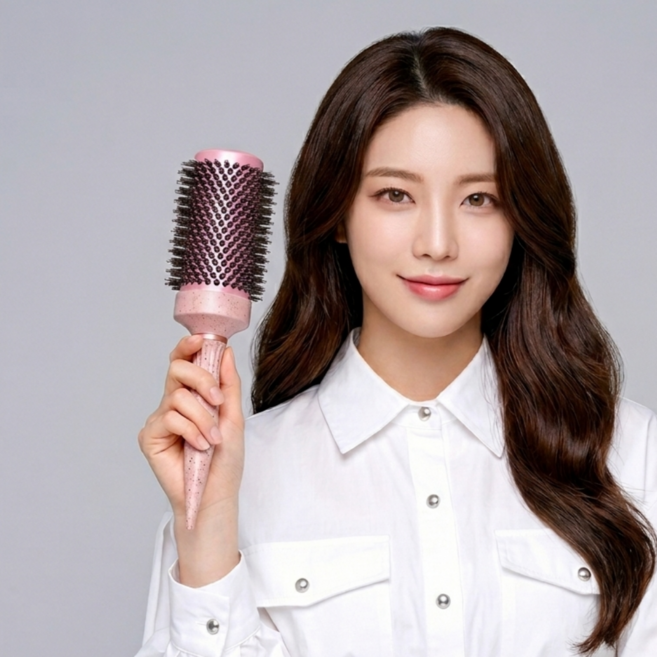 벨라비전 핑크핑크 볼륨 세라믹 열전도 돈모 브러쉬 대왕 롤빗, 1개, 53호