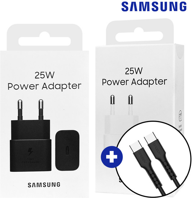 삼성 정품 25W C타입 고속 충전기 어댑터 + (CtoC케이블 1.2M 사은품증정), 1개, 25W 절전형 충전기(블랙)+(CtoC케이블1.2m)