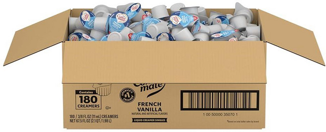 Nestle Coffee mate 커피 크리머 아이리쉬 크림 농축 액체 크리머 싱글 유제품 없음 냉장 사용 불가 180개 싱글 박스