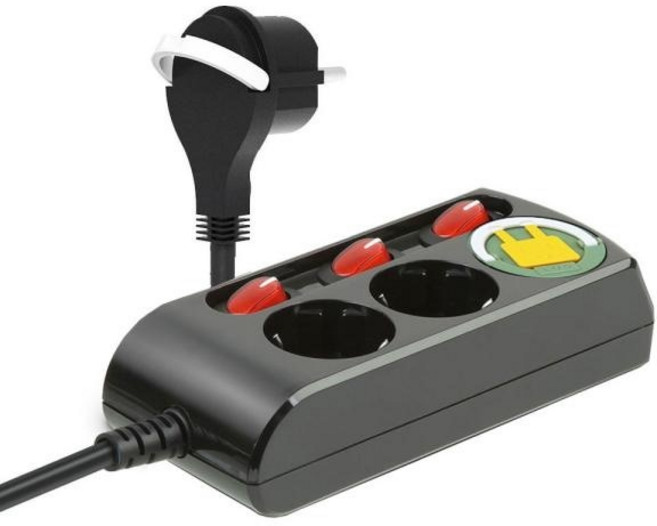 러그박스 3구 개별 멀티탭 납작한 슬림한 플러그, 1.5m, 1개, 3구 개별 1.5M 블랙