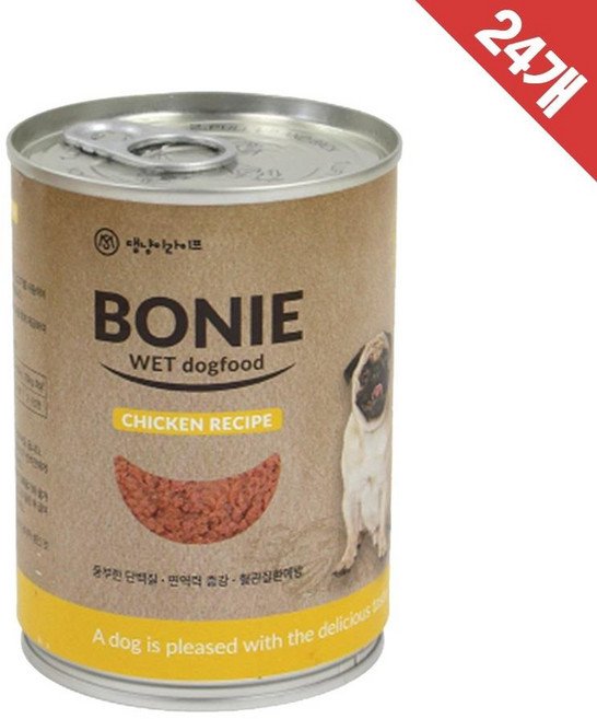 애견 닭고기 함유 체중조절 캔 간식 강아지캔 애견캔간식 소형견간식 영양간식 습식캔, 375g, 24개