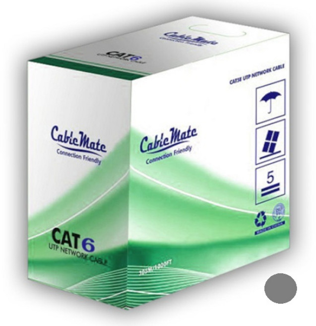 케이블메이트 CAT6 305M 그레이 단선 UTP 랜케이블 랜선 시공용 납품용, cat.6 305m 그레이, 1개