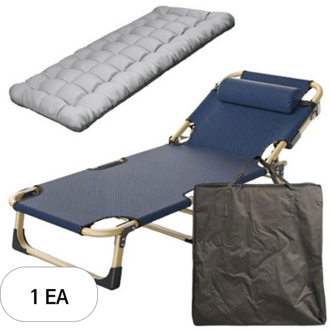 하이퍼플래닛 접이식 간이 침대 + 베개 + 쿠션 + 보관가방, 네이비 + 그레이, 1세트
