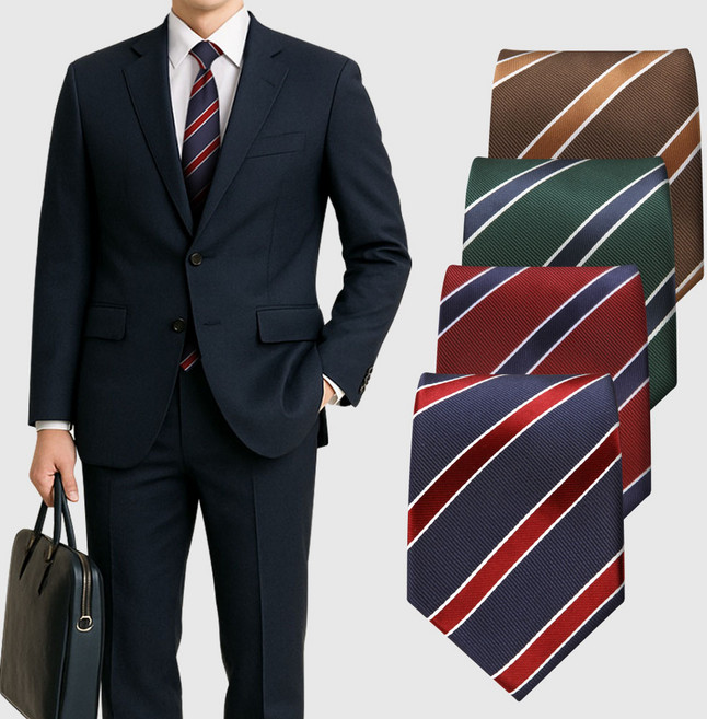 남자 명품 넥타이 수동 스트라이프 캐주얼 결혼식 프레피룩 정장 실크 폴로 프레피 넥타이