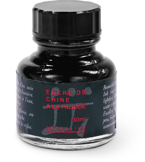 Sennelier 申內利爾 印度墨水 黑色 30ml, 1個
