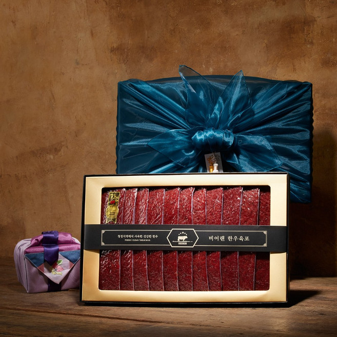 한우 1+ 육포선물세트, 600g, 1세트, 에메랄드블루