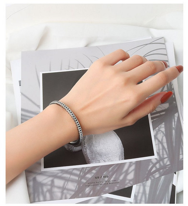 BG56 Silver 실버 빈티지 앤틱 문양 뱅글 팔찌 은팔찌