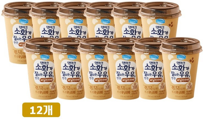 동원 덴마크 소화가 잘되는 우유로 만든 바닐라라떼, 12개, 250ml