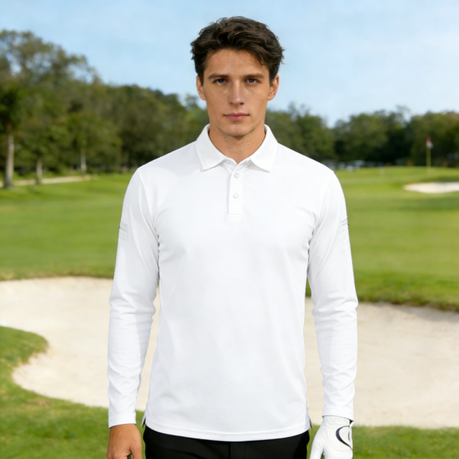 ANYOU 중년남성 폴로셔츠 긴팔티셔츠 골프웨어 봄가을 캐주얼 상의 데일리 티셔츠 루즈핏 스포츠