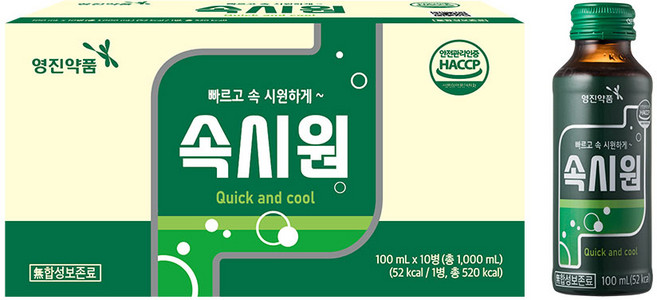 영진약품 속시원 식후 케어 소화 음료 상쾌한 컨디션 관리, 10개, 100ml