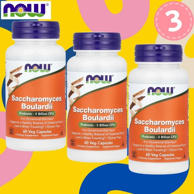 나우푸드 사카로미세스 보울라디 프로 바이오틱스 50억CFU 60캡슐 3개, 60정 - 쿠팡