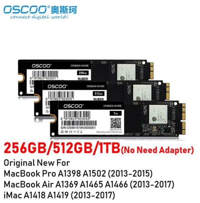 OSCOO 512GBm2 PCIe 3.0 NVME SSD 2013 2015 2017 맥북호환 에어 A1465 A1466 A1398 A1419 A1418 프로 아이맥 솔리드 스테이트, Mac SSD 512GB, 1개