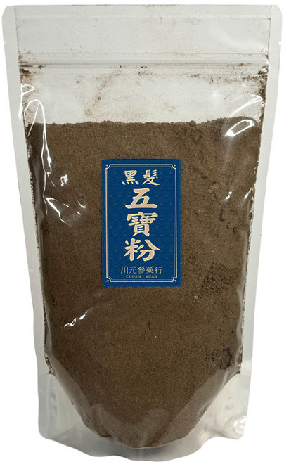 【川元參藥行】黑五寶粉(無糖 無添加香料), 600g, 1個