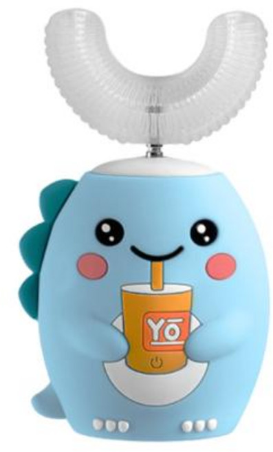 360도 전동 칫솔 어린이 U 모양의 실리콘 스마트 소닉 치아 칫솔 만화 패턴 어린이 IPX7 방수, [16] 7-15 years