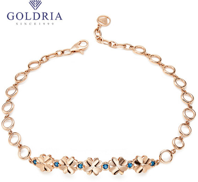 골드리아 14k 샤인클로버 팔찌