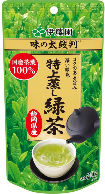 日本 伊藤園 特上蒸綠茶 靜岡縣產 深蒸工法 100g, 1個, 1個裝, 70g