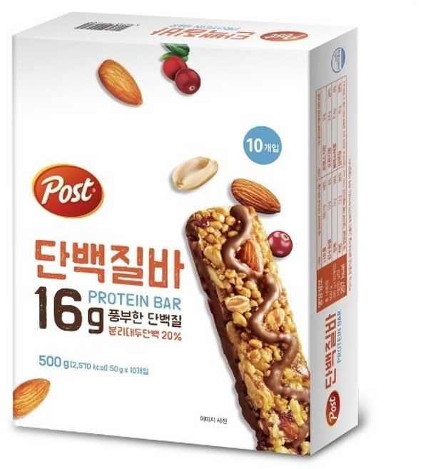 포스트 단백질바, 10개, 500g