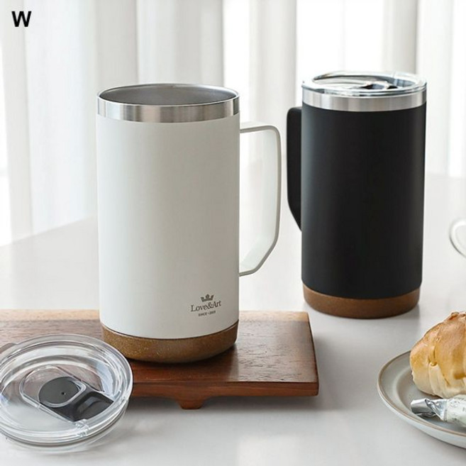 텀블러 보온컵 스텐 머그텀블러 보온컵 530ml ujd+281eo, 화이트