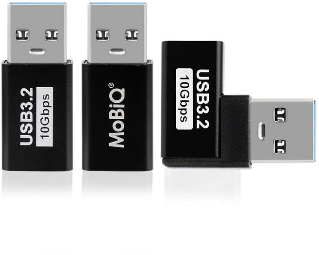 모비큐 USB A To C 타입 3.2Gen2 10G 데이터 60W 초고속 충전 OTG 변환 미니젠더 3P, 1개