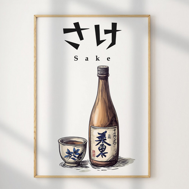 일본 이자카야 포스터 중형 A4 A3 A2 하이볼 맥주 메뉴 일식 안주 술집 감성 인테리어 액자미포함, 34.사케_일영, A2(420X594mm)