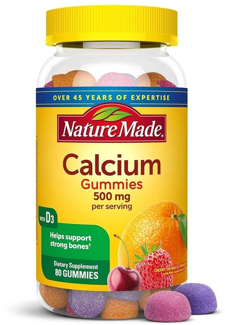 네이처메이드 칼슘 비타민 D3 500mg 구미 80정, 1개 - 쿠팡