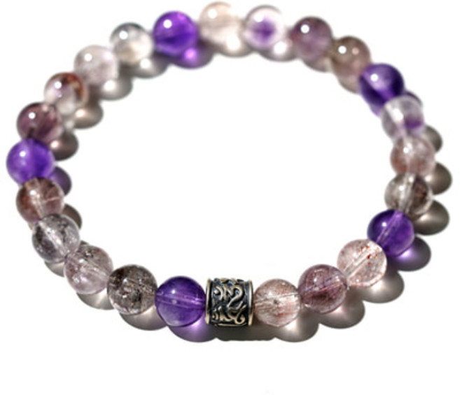 (건강.행운) 슈퍼세븐 2A 8mm 심플염주 원석팔찌