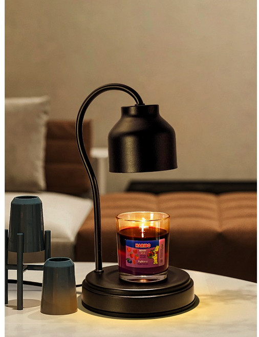 심플캔들워머단품 타이머기능/똑딱이스위치 할로겐전구2개포함, 블랙(똑딱이)