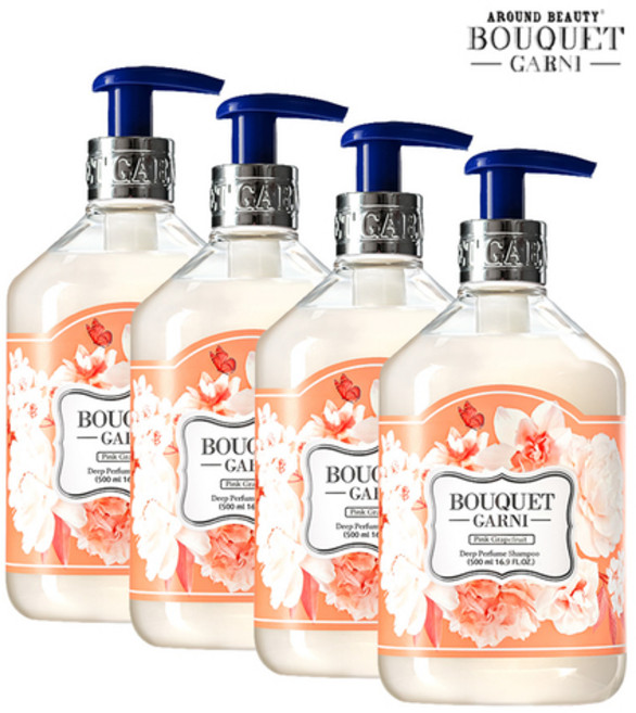 부케가르니 딥퍼퓸 샴푸 핑크자몽, 500ml, 4개