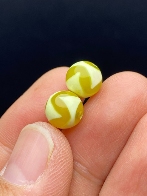 天珠圓珠DIY配珠飾品 純手工虎牙圓珠 8mm 一對, 如圖所示, 1個