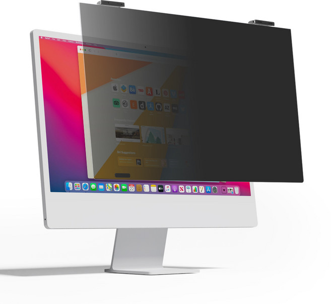 지클릭커 간편 탈부착 강화 모니터 보안필름 보안기 사생활보호 블루라이트 차단, 32인치  강화 필름 (730 x 440 mm), 1개