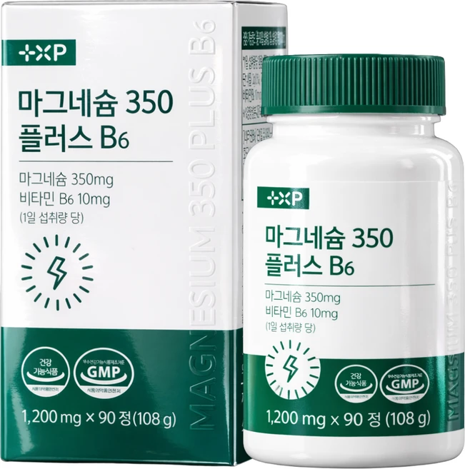 마그네슘350 플러스 비타민B6, 1세트, 90정 - 쿠팡
