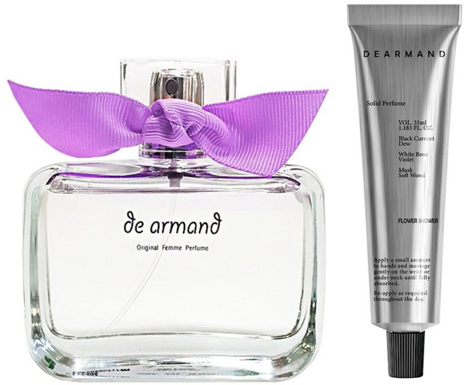 디아르망 밤쉘 + 고체향수 세트 여자향수 여성향수 플로럴향 살냄새 밤쉘향 남자들이좋아하는여자향수, 디 아르망 러블리밤쉘+고체향수, 1개, 70ml