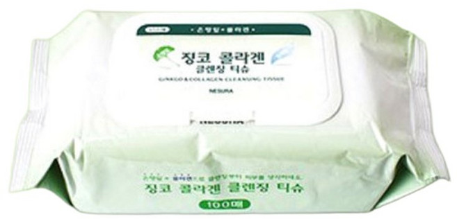 cos 네슈라 징코 콜라겐 클렌징 티슈 100매입