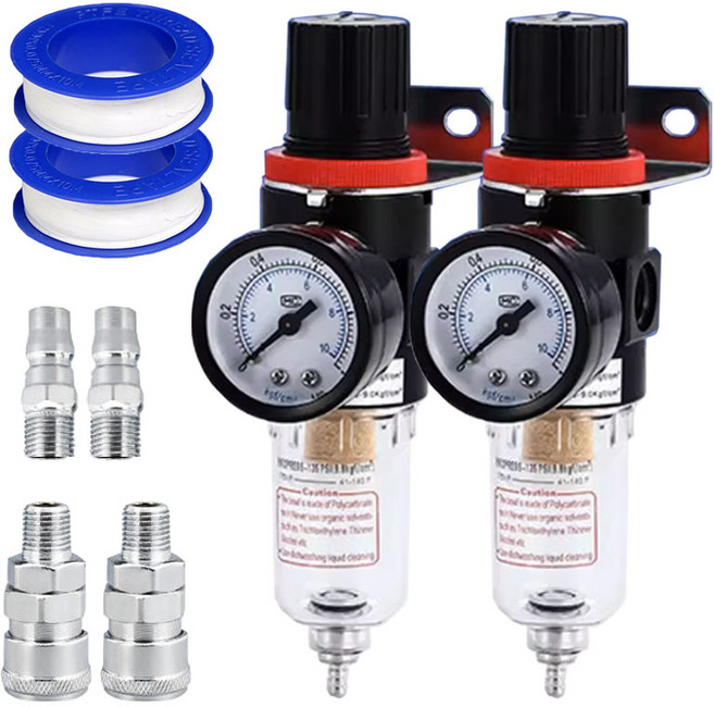 이안툴 에어 콤프레샤 수분제거 필터 압력조절기 카플러 테프론 AFR2000, 2세트